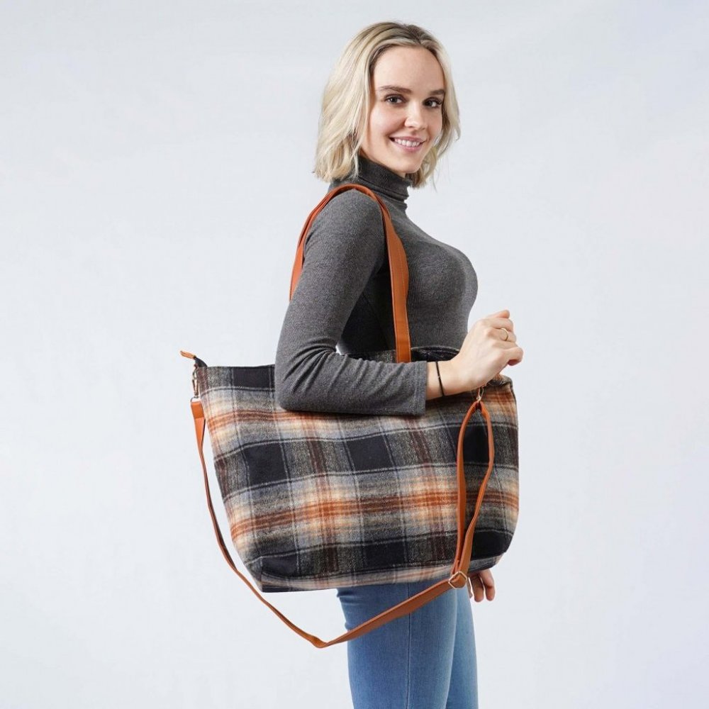 Plaid Flannel Tote Bag